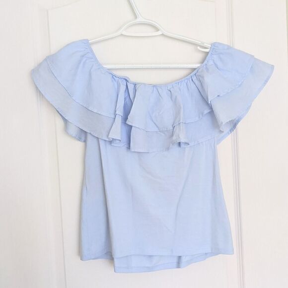 H&M Off the shoulder ruffle top blouse Large @c - Picture 5 of 5